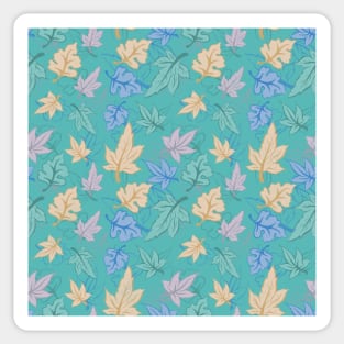 Green Turquoise Pastel Fall Pattern Sticker